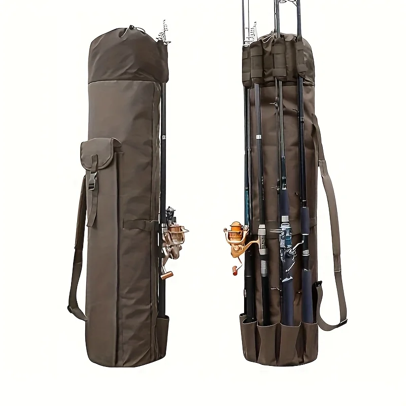 Fishing Rod Bag Oxford Cloth Cylinder Fishing Reel Carrier Tackle Storage Bag Professional Fish Gear Carrying Case