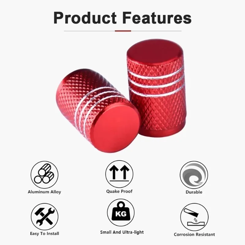 Aluminum Tire Valve Caps Anti‑Dust Air Valve Stem Protector Custom for VW Volkswagen CC Wheel Tuning Exterior Decor Accessories