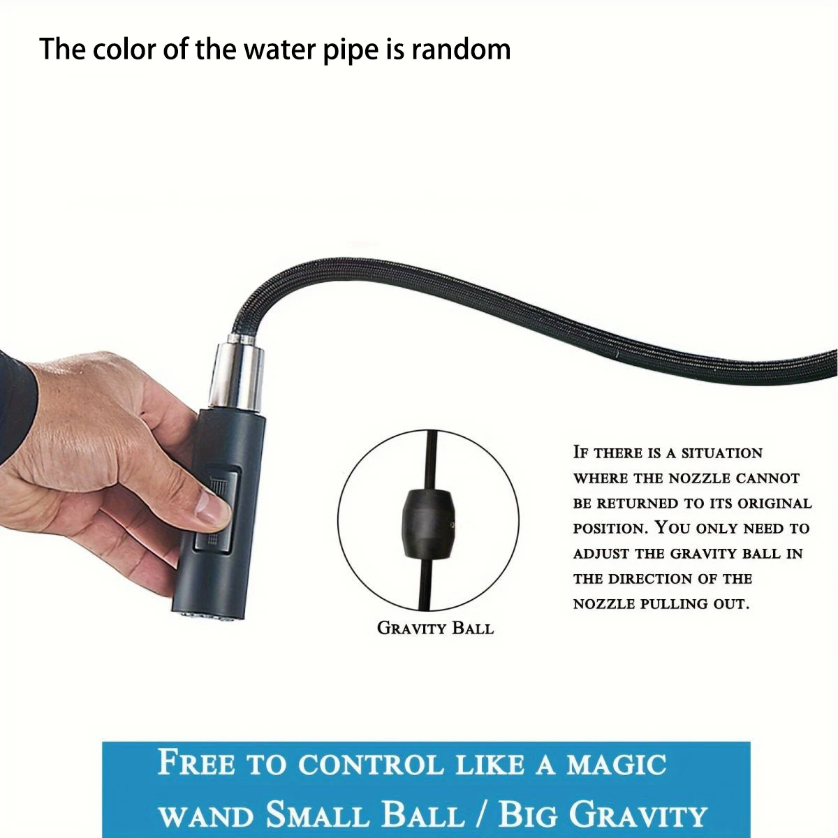 Black Kitchen Faucet Two Function Single Handle Pull Out Mixer Hot and Cold Water Taps Deck Mounted