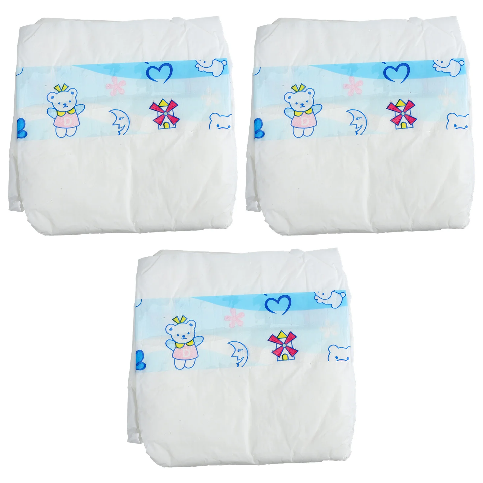 

3 Pcs Dressing Diaper Diapers Toys Replace Baby Nappies Plastic Pretend Accessories Child Dolls