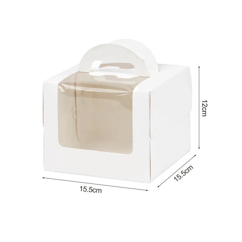 10 stuks taartdoos met helder venster papier geschenkverpakking bruiloft verjaardagsfeestje muffin taart container babyshower benodigdheden
