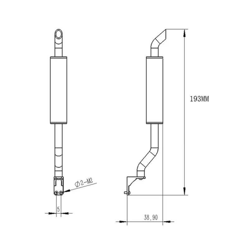 LESU metalowa tylna rura wydechowa 193MM dla 1/14 RC Tamiyaya ciągnik siodłowy MAN zabawki zdalnie sterowane Model Th09779