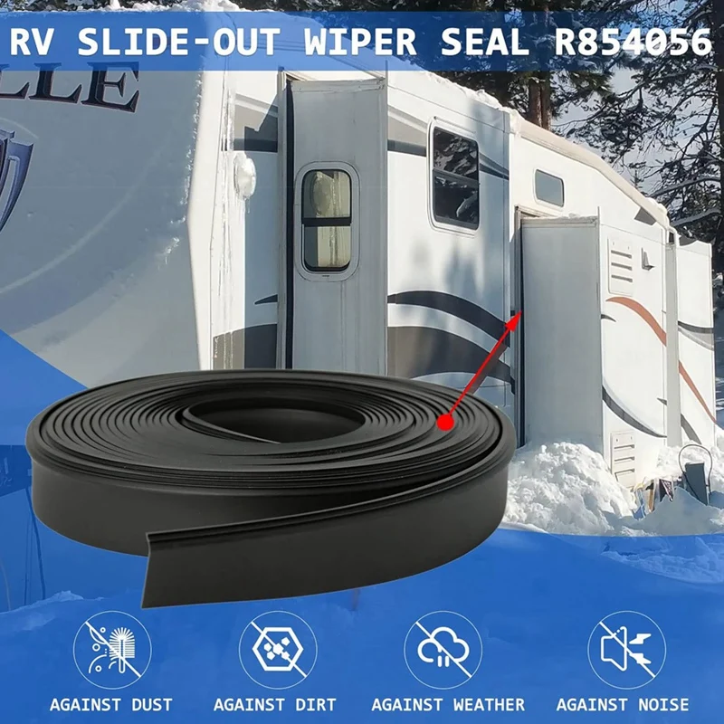 RV Slide Out Wiper Seal Rubber Seal Weather Stripping For Rvs Rubber Slideout Seal (Clip On) 25'