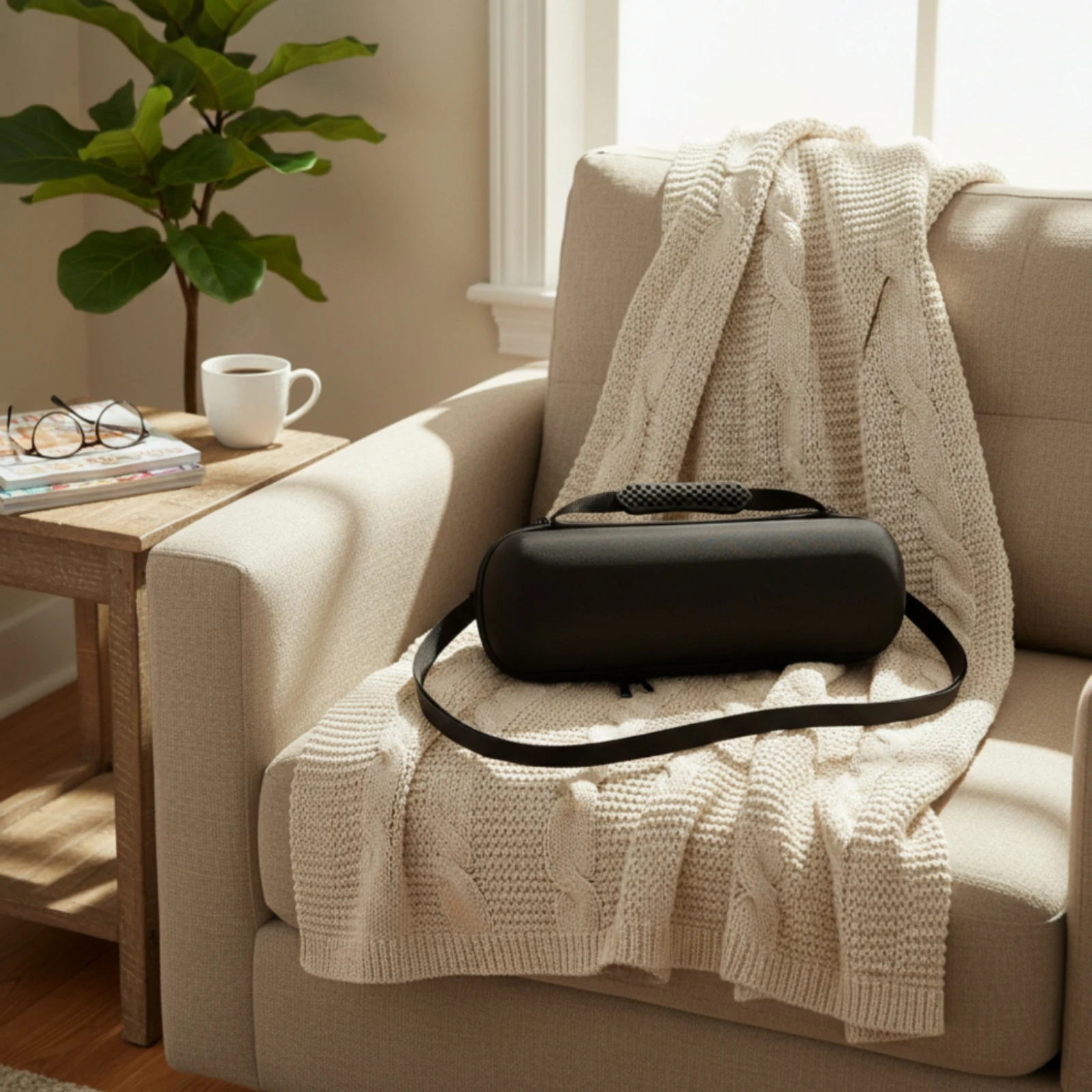 Speaker Carrying Case Shielded Speaker Travel Case Carrying Bag with Handle Portable Adjustable for Outdoor
