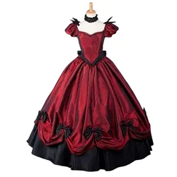 1860s Victorian Civil War Red Green Dress Renaissance Gown Victorian Gothic Retro Ball Gown Plus Size Christmas Halloween Outfit