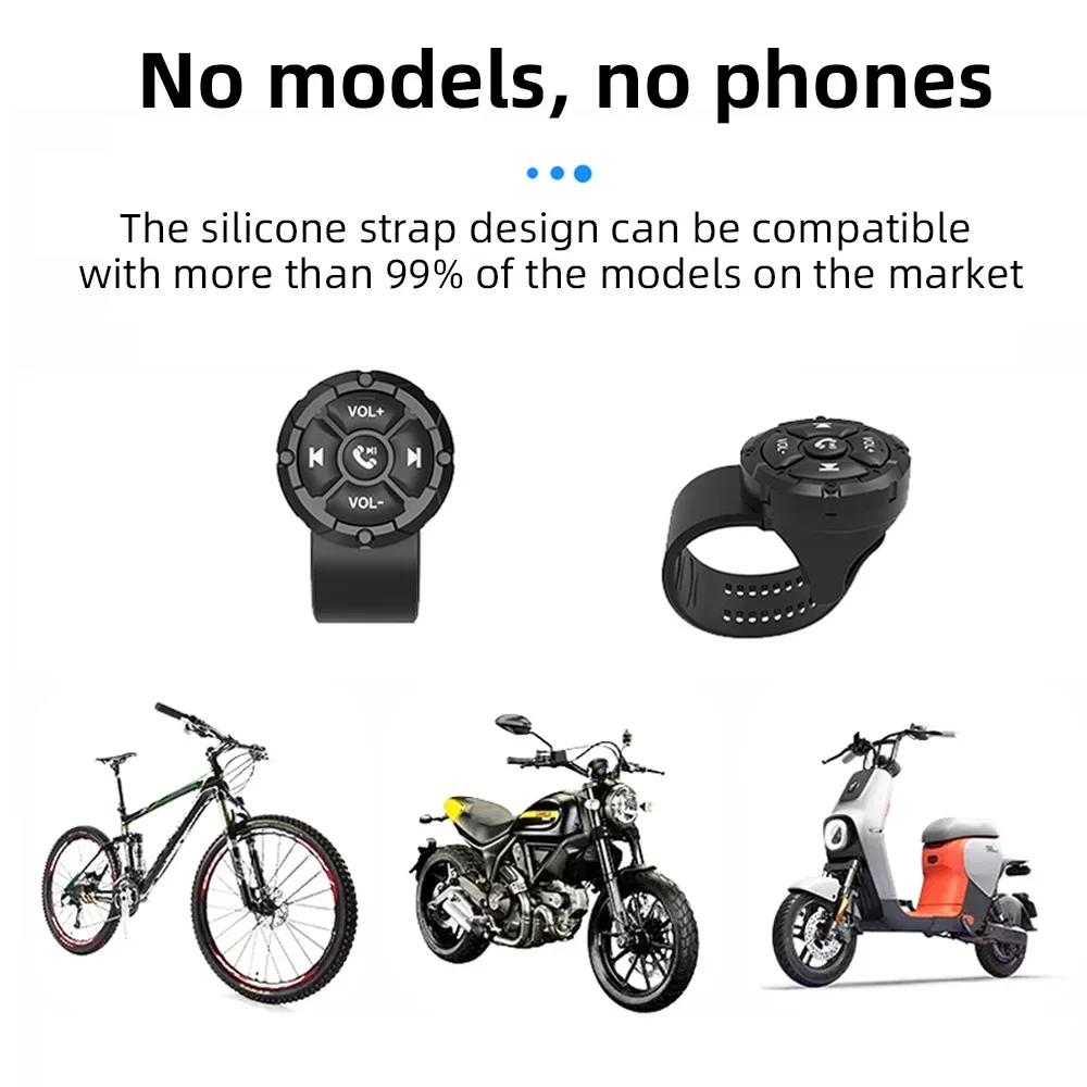 AD 5 Keys Wireless Car Steering Wheel Multifunction Button Waterproof Remote Control Mobile Controller Connect Phone Switch Song