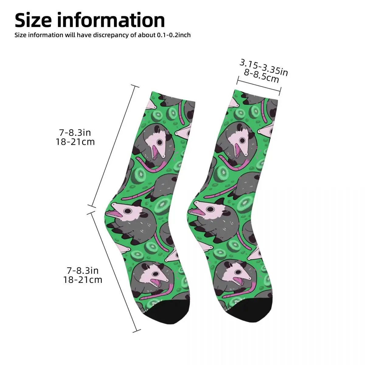 Funny Sock for Men Hip Hop Hip Hop Vintage Opossum Cute Animal Happy Breathable Pattern Printed Boys Crew Sock Seamless Gift