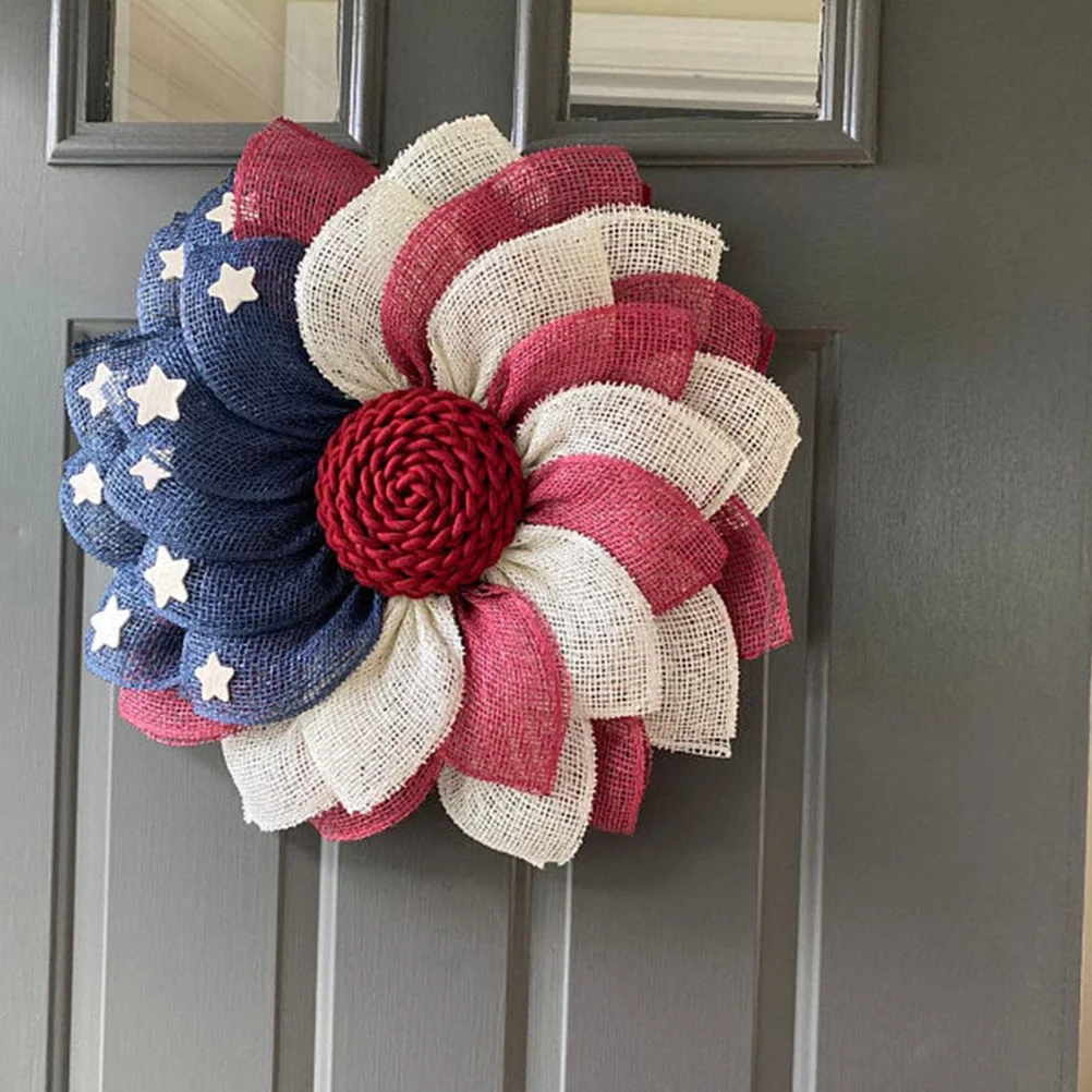 

American Flag Door Wreath for July 4Th Celebration - Premium Quality Patriotic Garland Decoration, Elegant Independence Day Home