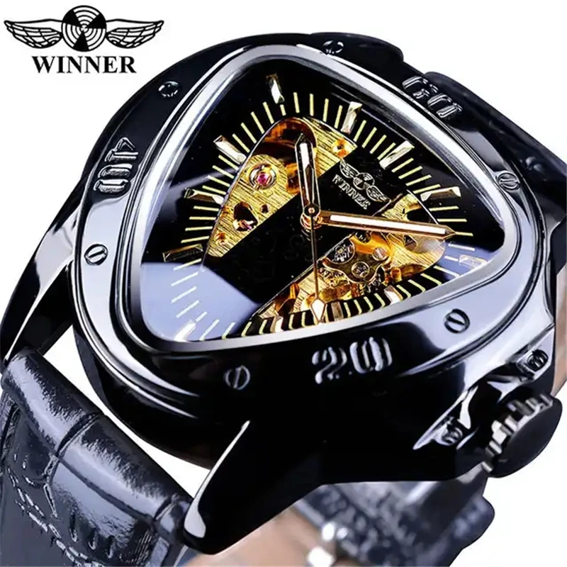 Forsining 516A Automatic Wristwatch Luxury Brand Gift For Male Triangle Bracelet Fashion Mechanical Watch Reloj Young