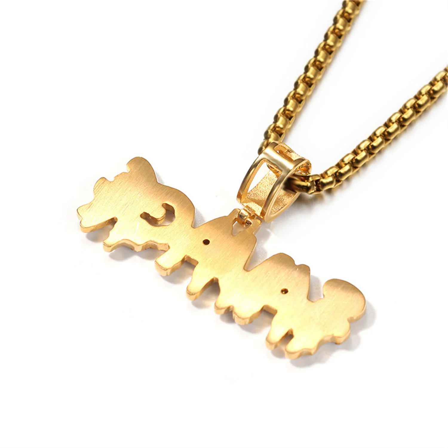 Hip Hop Iced Out Bling Savage Pendant Dropshipping Gold Color Stainless Steel Rapper Letter Necklace for Men Hiphop Jewelry Gift