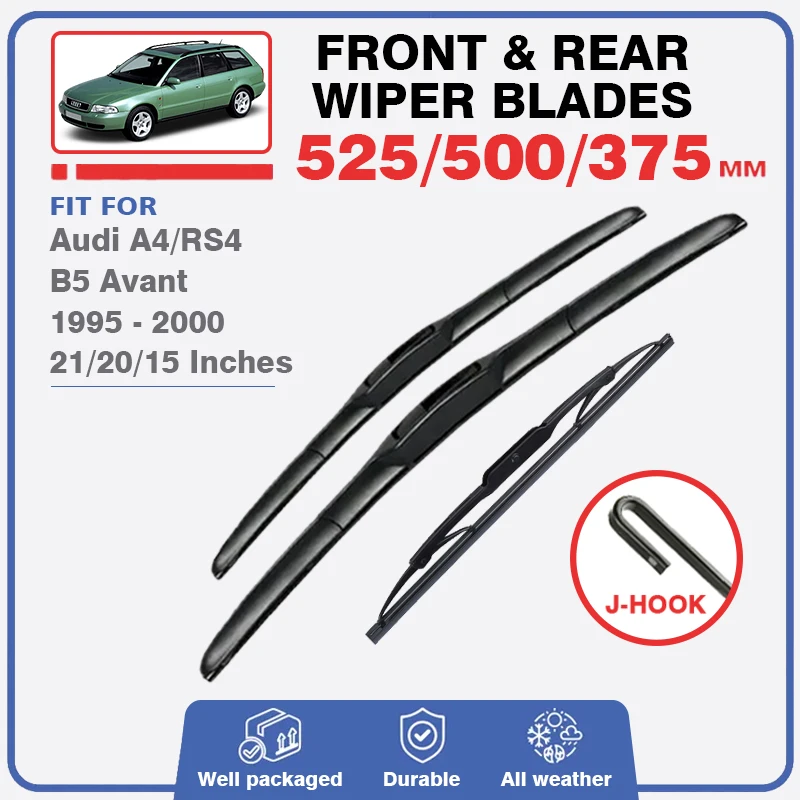 Front Rear Wiper Blades For Audi A4 RS4 B5 8D Avant 1995 - 2000 Window Windscreen Windshield Auto Accessories Back Delete Motor