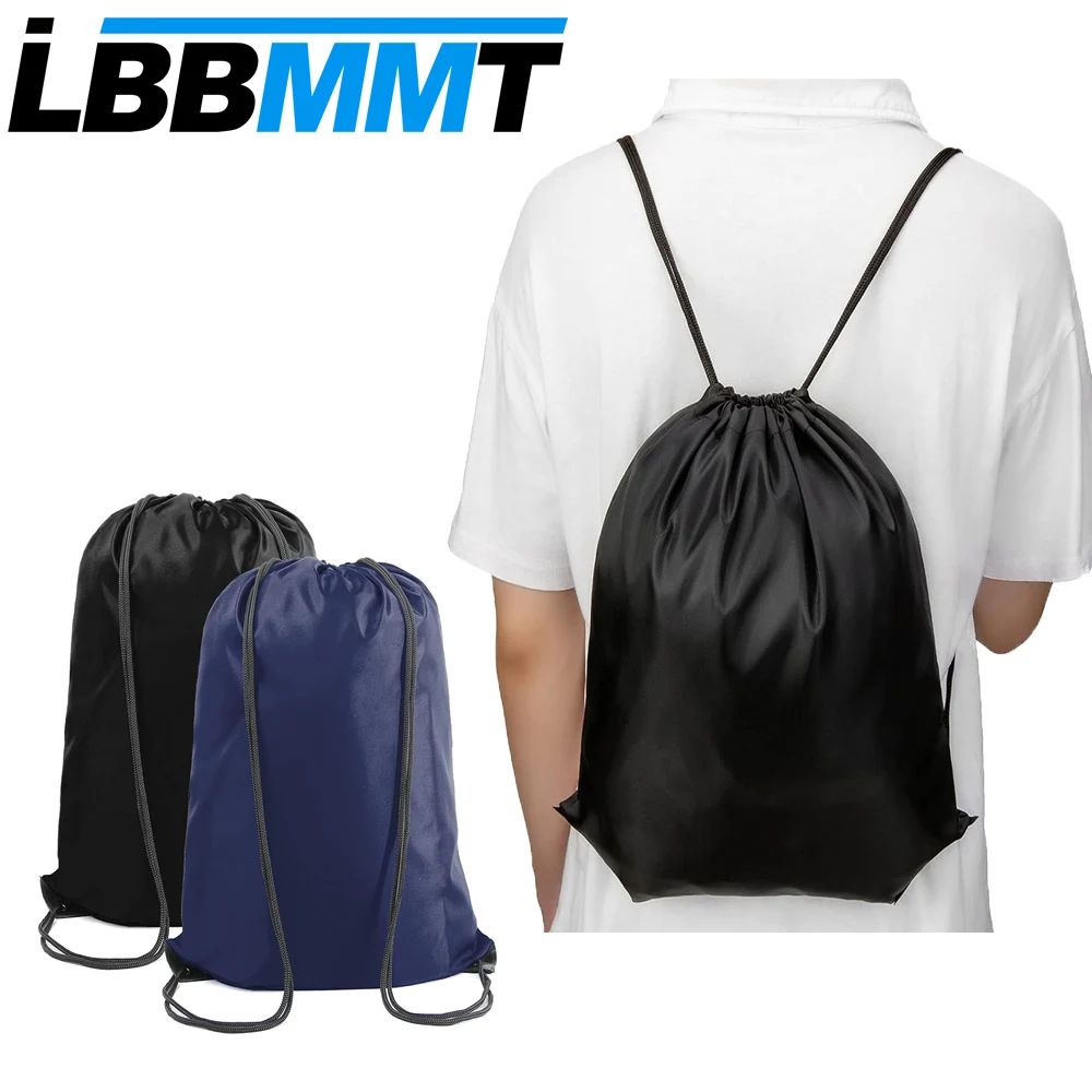 Lightweight Durable Polyester Drawstring Backpack - Multipurpose Gym Sports Travel Swim Bag for Men Women Kids
