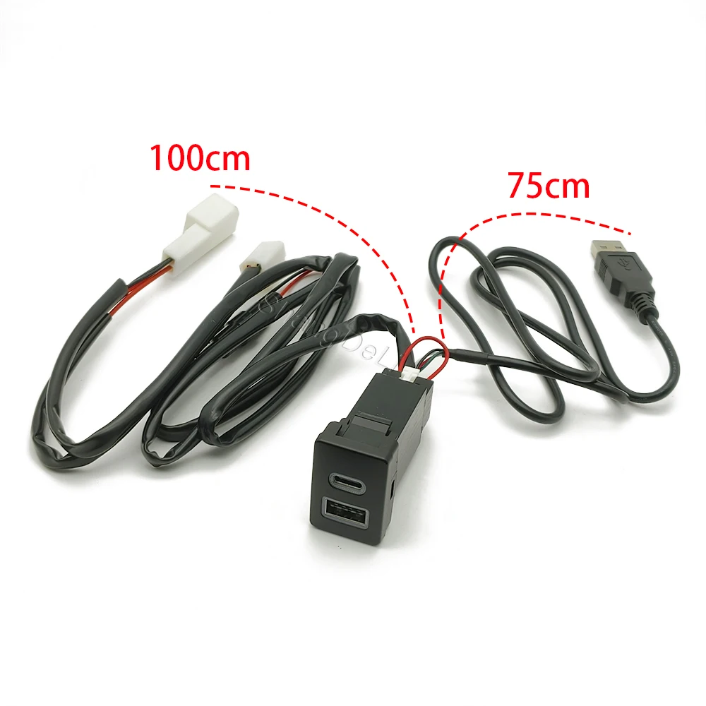 جديد USB نقل البيانات الصوتية نوع C PD المقبس شاحن سريع محول الإدخال لملحقات تويوتا