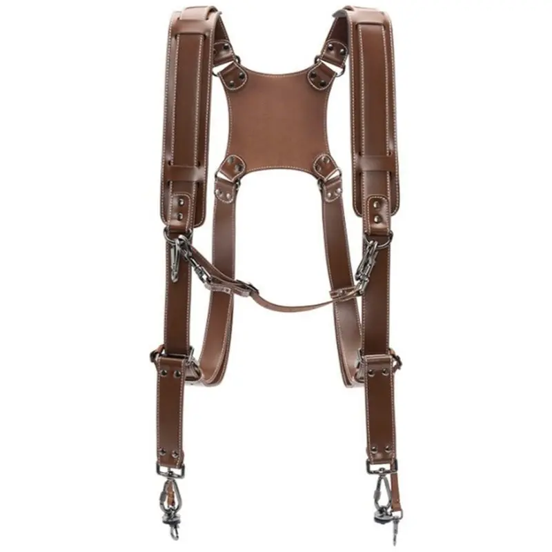 Leather Double Camera Harness Quick-Release Buckles Universal Camera Carrier Strap For Photographers Chest Rig