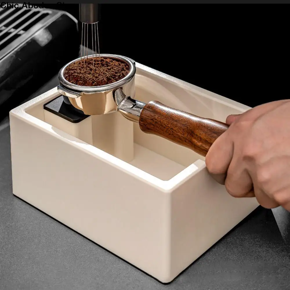 

Rectangular Coffee Knock Box Thickened Low Noise Espresso Grounds Container Removable Anti Slip Base Coffee Knocking Slag Bucket
