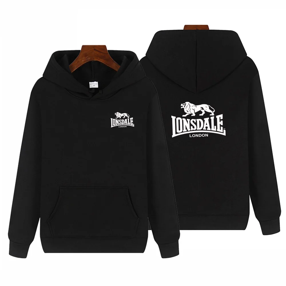 

LONSDALE Cross border Autumn/Winter Long sleeved Hoodie for Men and Women's New Collection with Velvet, Men's Hoodie, Casual Loo