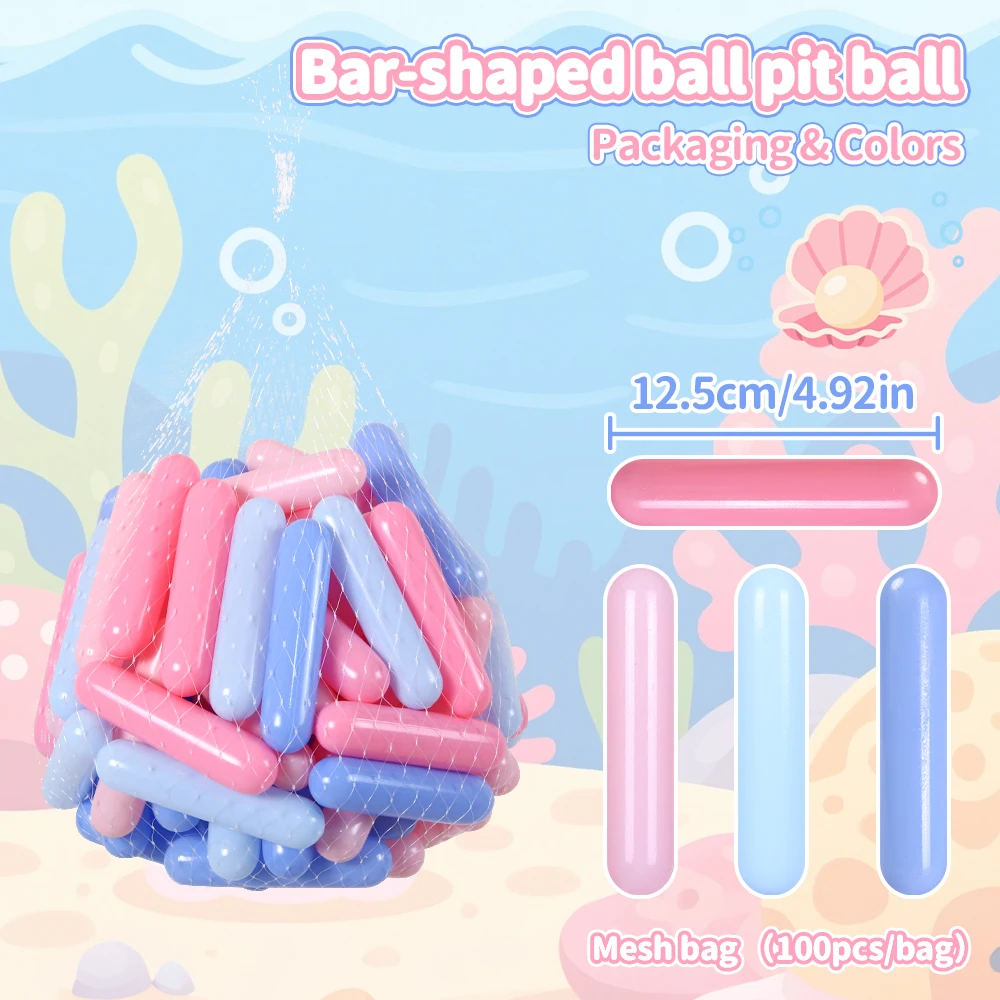 100個の色のベビーオーシャンボールプラスチックウォータープールボール、屋外テントおもちゃ小道具付き、男の子と女の子へのクリスマスギフト