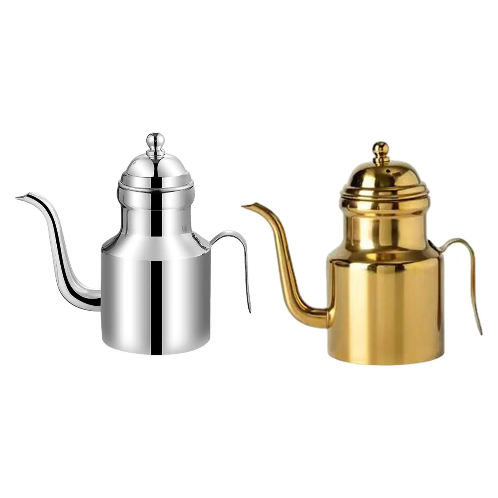 Botella dispensadora de aceite de oliva resistente a prueba de fugas para cocina y barbacoa, con asa y tapa, de acero inoxidable