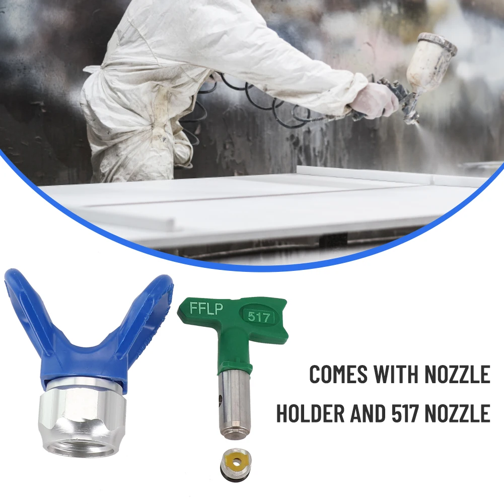 517 Nozzle with 7/8 Guard for Airless Sprayers Compatible with Common Airless Systems and Standard Accessories