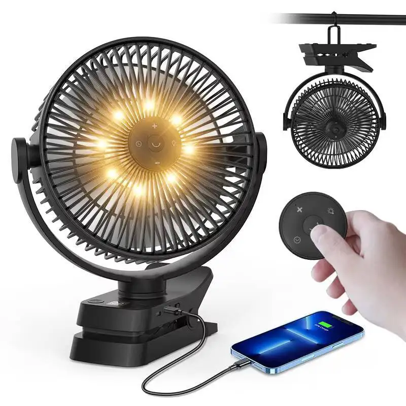 

Аккумулятор 12000 мАч, 8-дюймовый зажимной вентилятор, 5-лопастной зажим для вентилятора, настольный уличный USB-перезаряжаемый вентилятор с зажимом для гольф-кара, тренажерного зала, стола, палатки для кемпинга