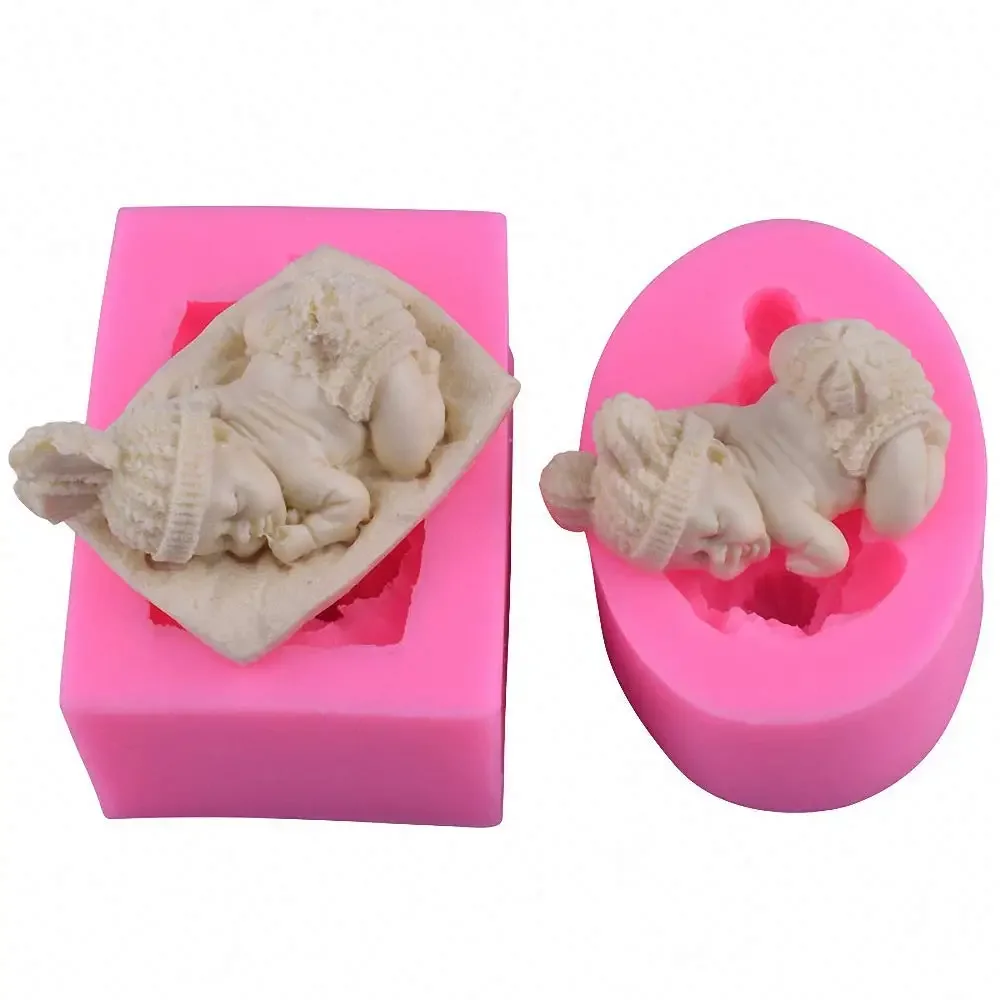 

2Pcs 3D Sleeping Baby Silicone Chocolate Candy Fondant Mold Handmade Soap Candle Mold Baby Shower Party 1st Birthday Party Ca