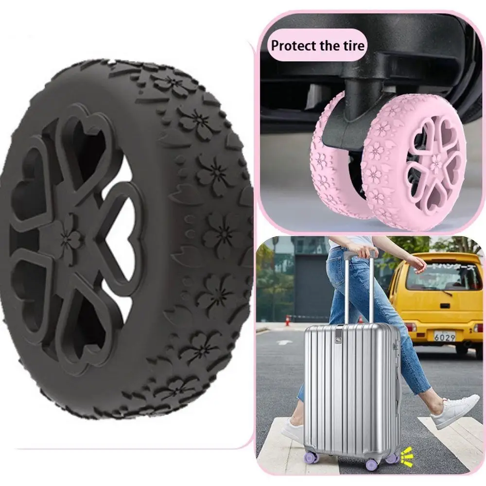 Travel Luggage Caster Shoes Silicone Suitcase Wheels Protection Cover With Silent Sound Reduce Noise Trolley Box Casters Cover