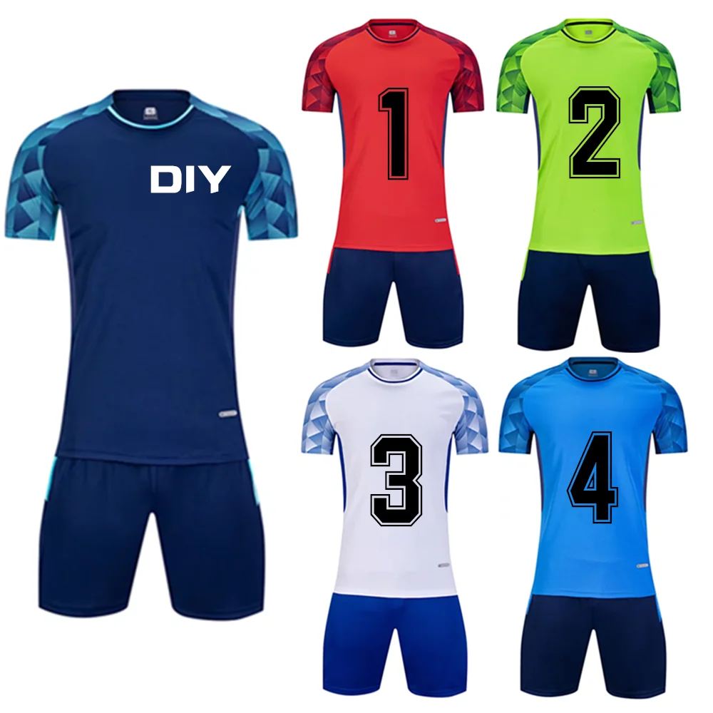 

New Club Children Soccer Jersey Customized Football Uniform Sport T Shirt Quick Dry Soccer Training Clothes 4-13years