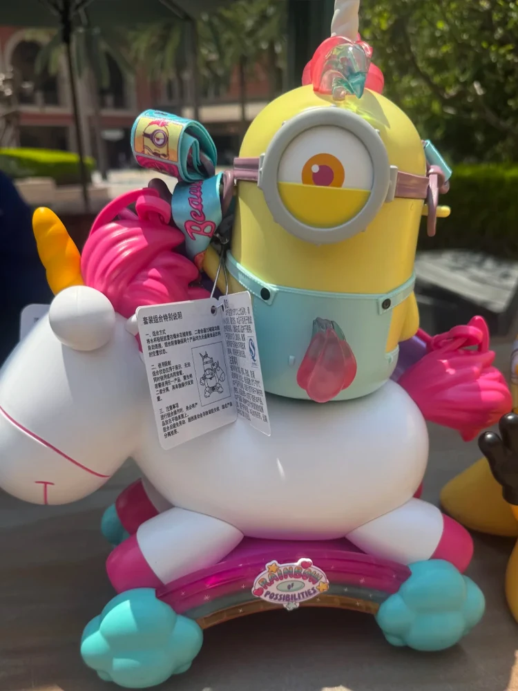 Universal Studios Original Minion Einhorn Popcorn-Eimer Aufbewahrungsflasche Set für Freizeitpark Reise Erwachsenen-Kollektion