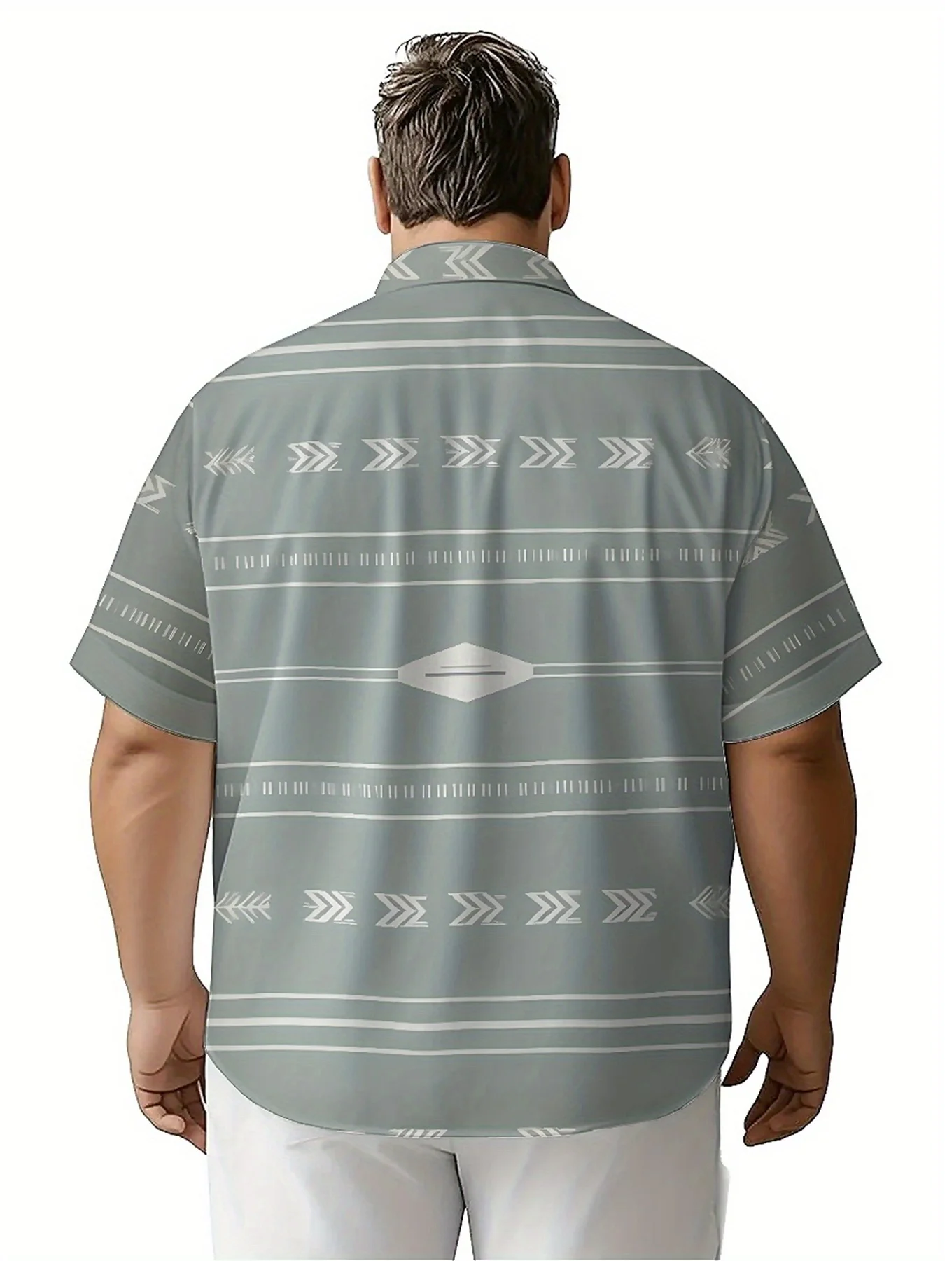 Men's Plus Size Hawaiian Shirts Simple Geometry Pattern,New in Summer Fashion Tops,Hip Hop Rock Streetwear