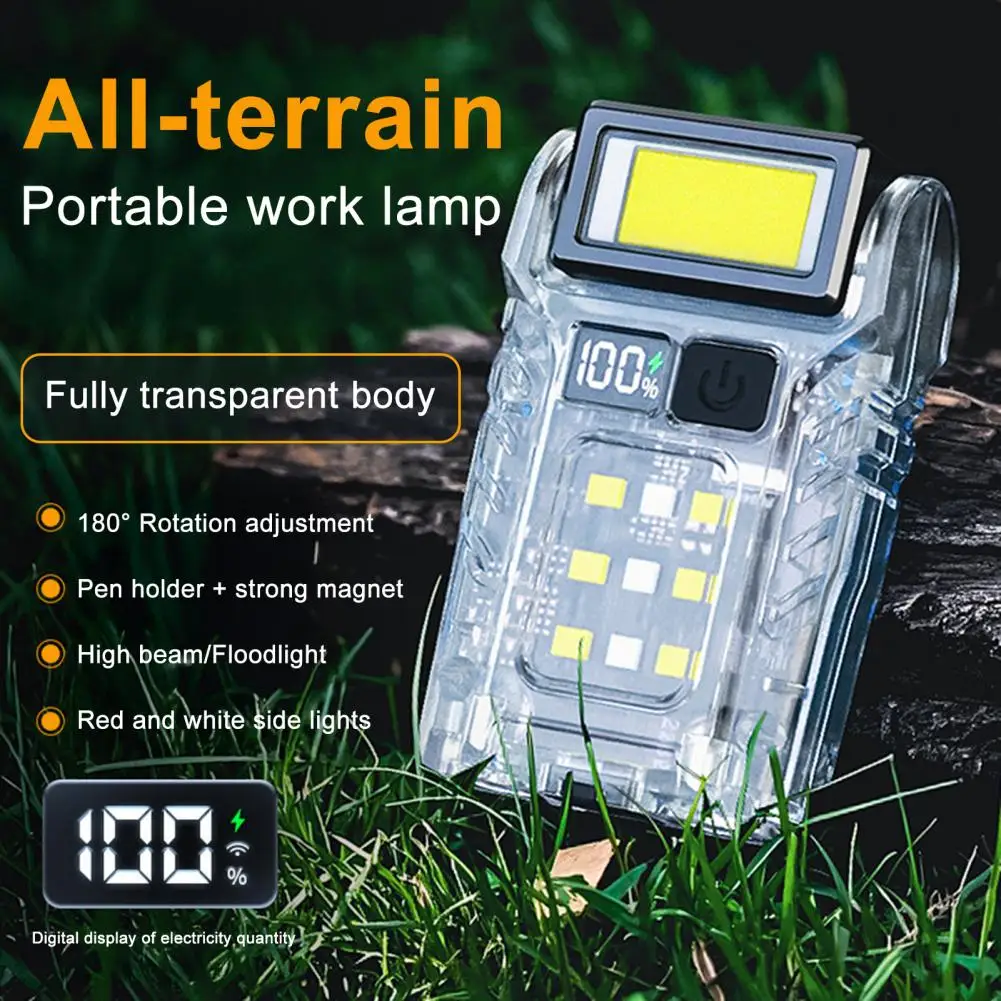

Transparent Led Light Hands-free Rotatable Led Hat Clip Light for Outdoor Activities Usb Rechargeable Mini for Fishing