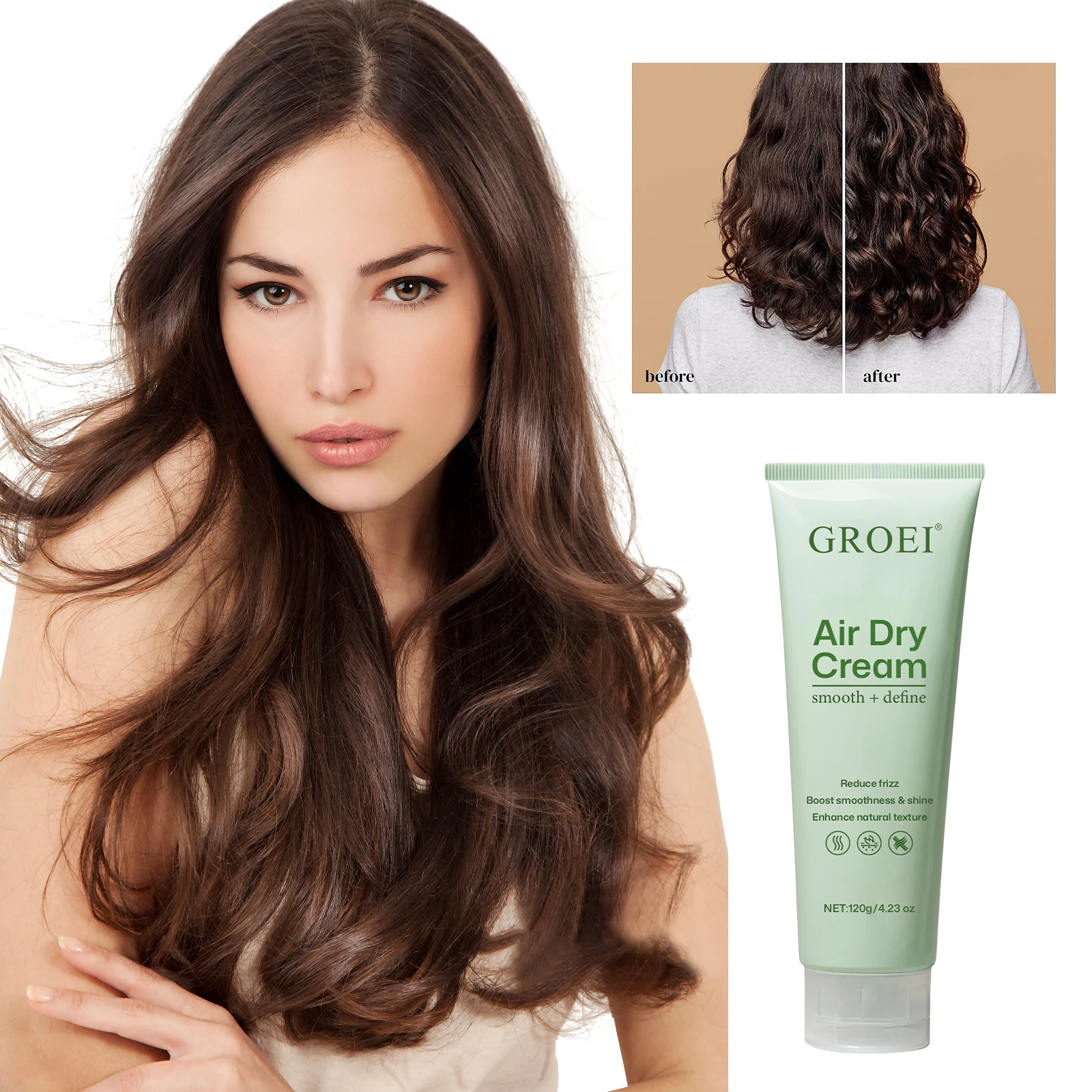 كريم تحديد الضفيرة غير لاصق يرطب لتحديد كريم تصفيف الشعر اللامع والترتد للشعر المتموج والمجعد