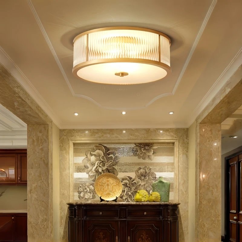 Nordic Copper Ceiling Light American Luxury LED Ceiling Lamp Living Room Dining Room Bedroom Interior Decor Lighting Fixtures