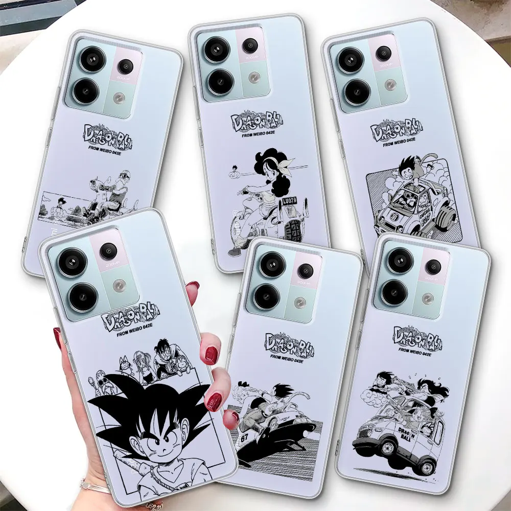 

Чехол для телефона Xiaomi Redmi Note 14 10 11 11S 13 9 12 Pro Plus 13R 11T 11E 10S 8 9S с изображением аниме Dragon Ball, прозрачный, из ТПУ