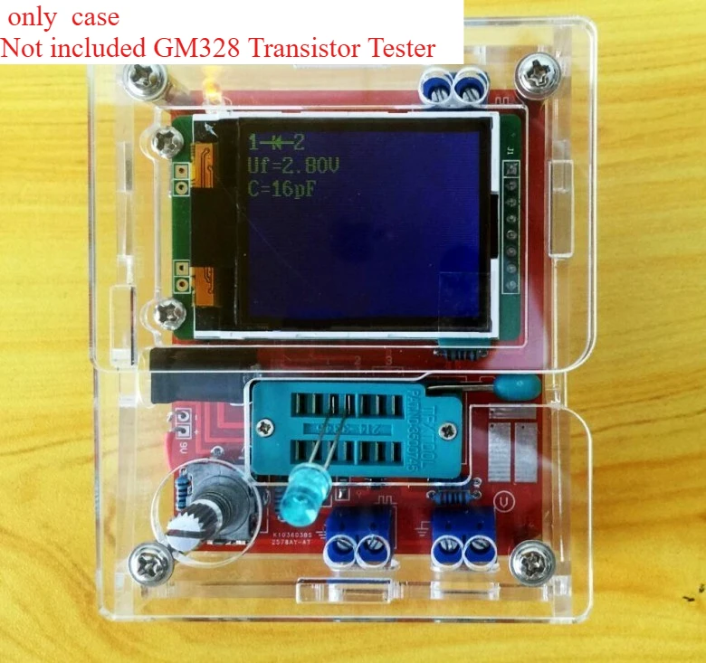 Acrylic black  Case  for TFT GM328 Transistor Tester Diode LCR ESR Meter PWM Square Wave DIY Kit Only Case