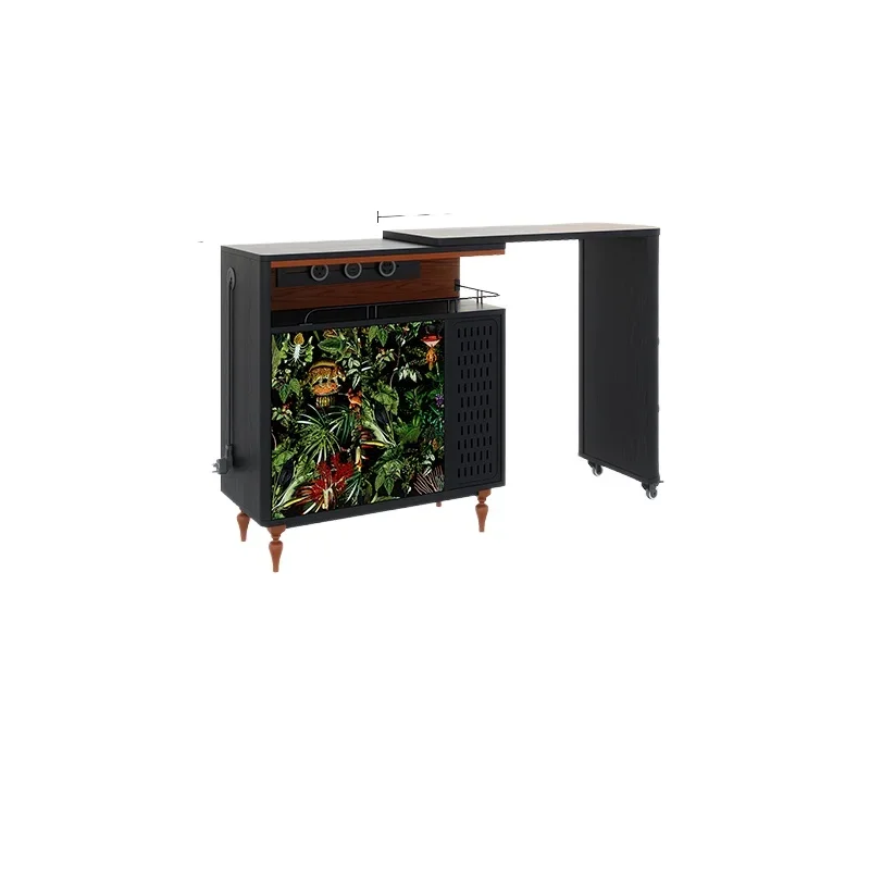 

French retro living room sofa side cabinet antique home solid wood partition bar counter