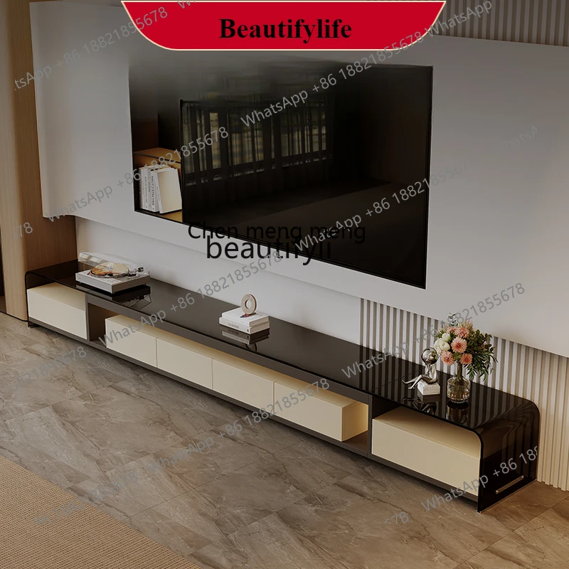 

G153 Floor TV Cabinet Light Luxury Living Room Solid Wood Modern Simple TV Cabinet Coffee Table Combination