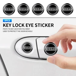 10Pcs 15mm Car Lock Keyhole Stickers Decoration Protection For Nissan J10 X-Trail Qashqai Juke Leaf Micra NOTE Patrol Gadgets