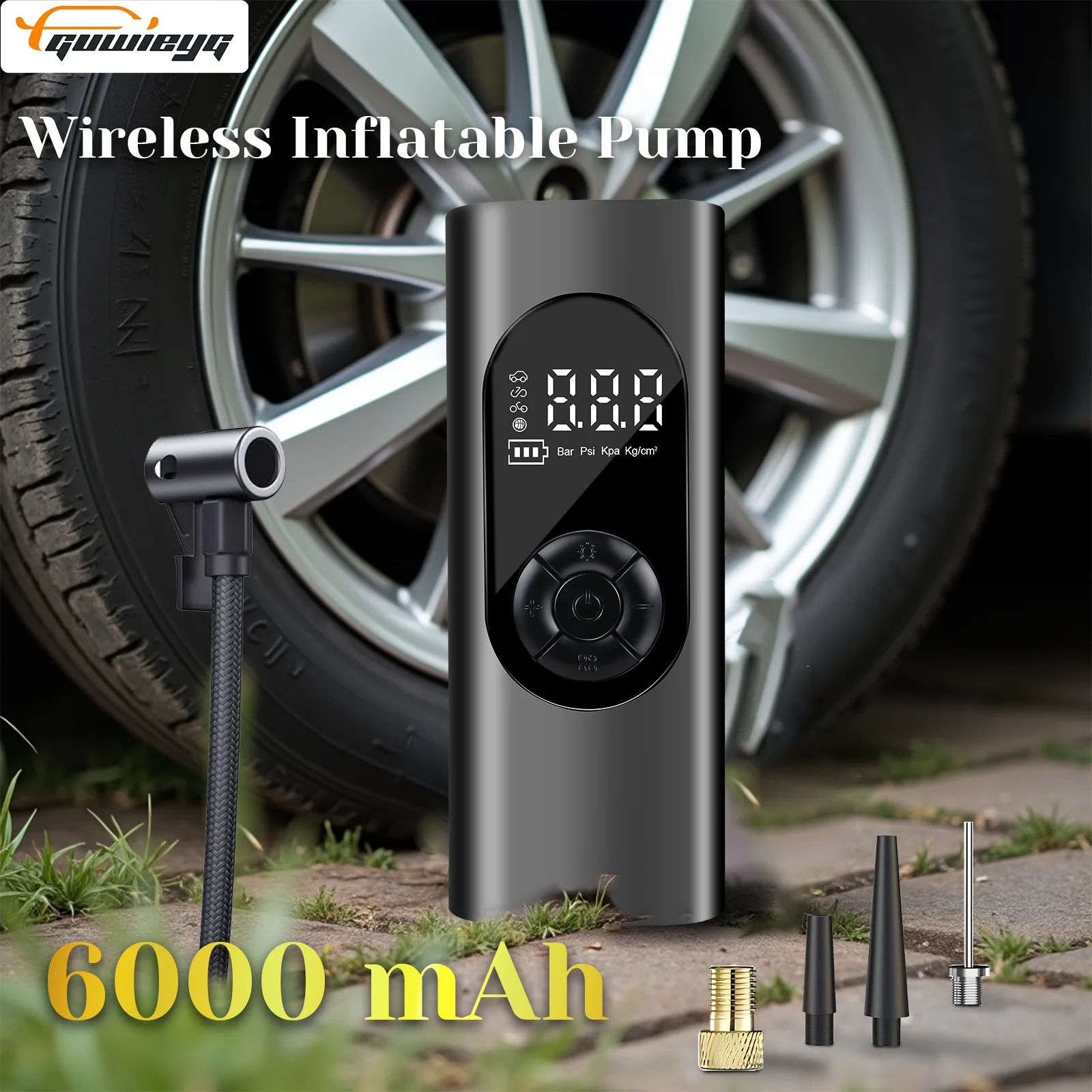 

Умный цифровой надувной насос GUWIEYG и внешний аккумулятор — точное накачивание 150 фунтов на квадратный дюйм, универсальное использование, аварийная зарядка