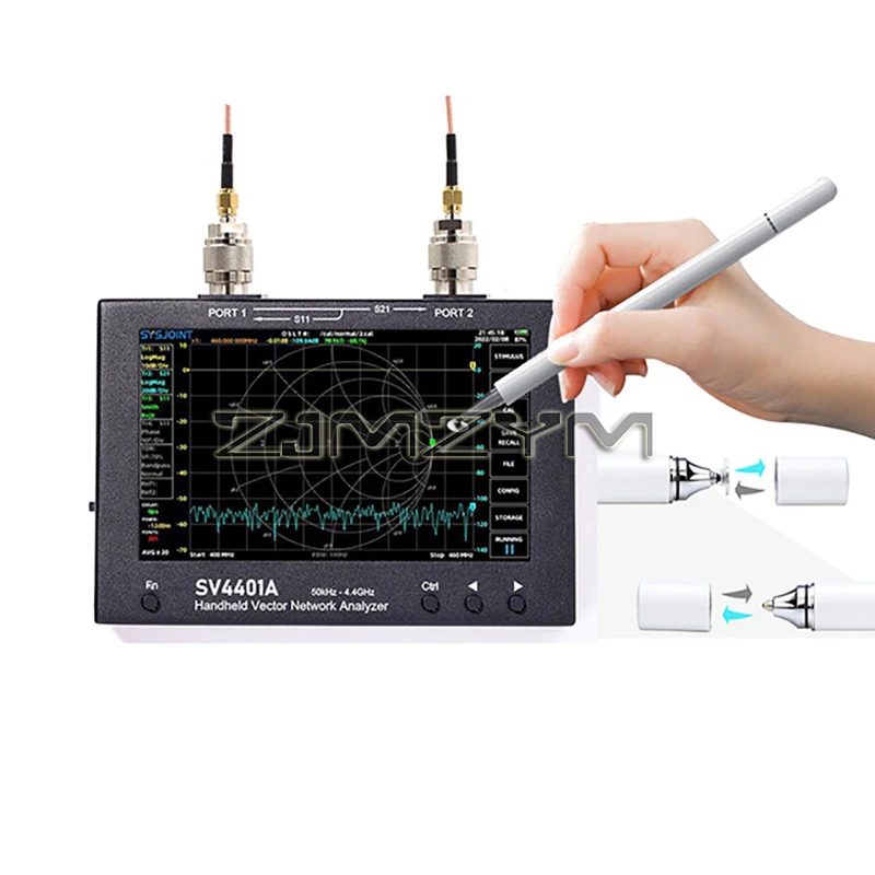 Vector Network Analyzer with LCD Internal Memory, SV4401A, 50KHz-4.4GHz, 100dB Dynamic VNA, 7 