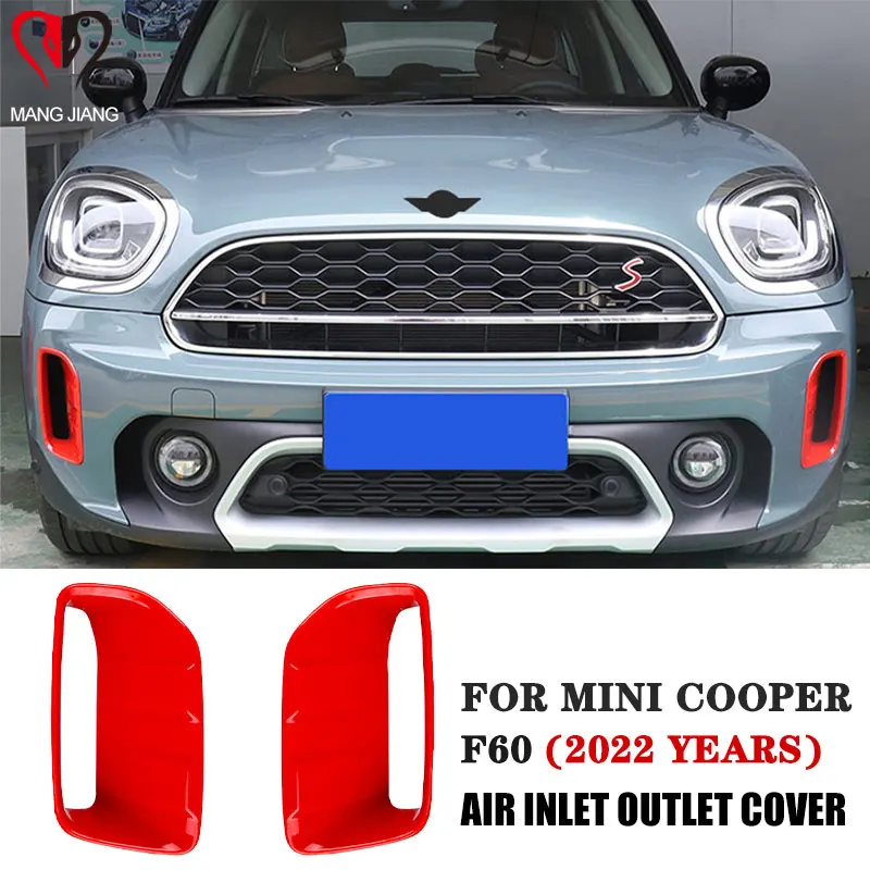 Car Front Grille Air Inlet Outlet Cover Stickers Frame For Mini Cooper F60 Countryman 2022 Exterior Decals Auto Accessories