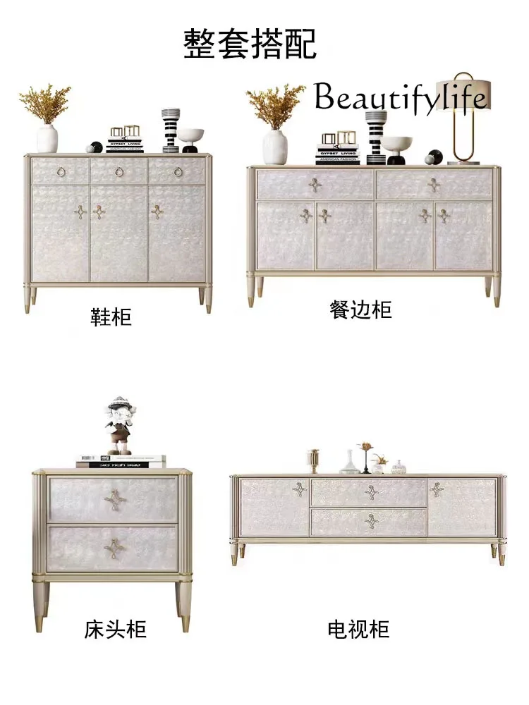 

American TV Cabinet Living Room Light Luxury Simple Installation Storage Floor Cabinet Home Designer High-end