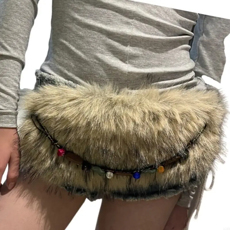 

31KD Plush Leather Waist Cincher Fashionable Vintage Waistband Hiphop Jeans Belt