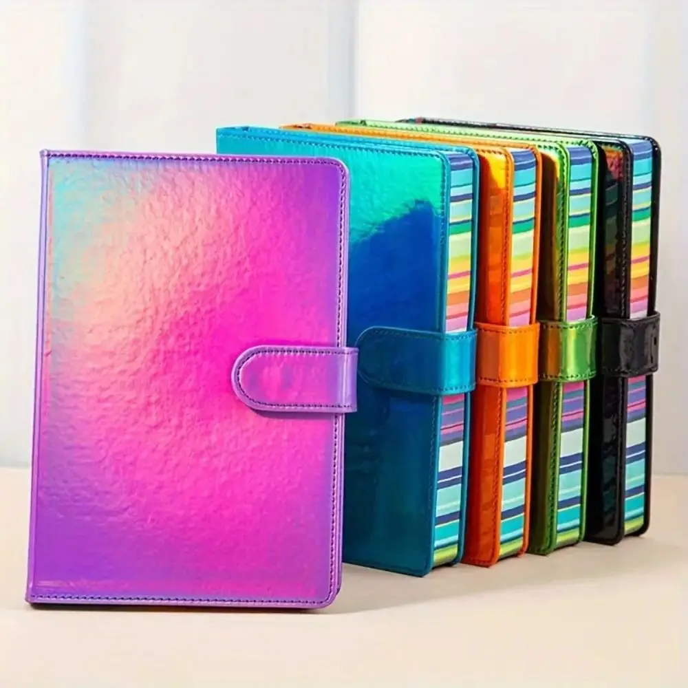 A5 Laser Color Notebook Rainbow Border 180 Sheets Lined Papers Writing Diary Subject Journal Notepad