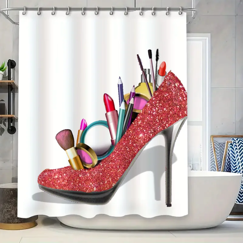 

Роскошные занавески для душа на каблуках с блестками, модный декор для ванной комнаты для женской косметики, идеи дисплея