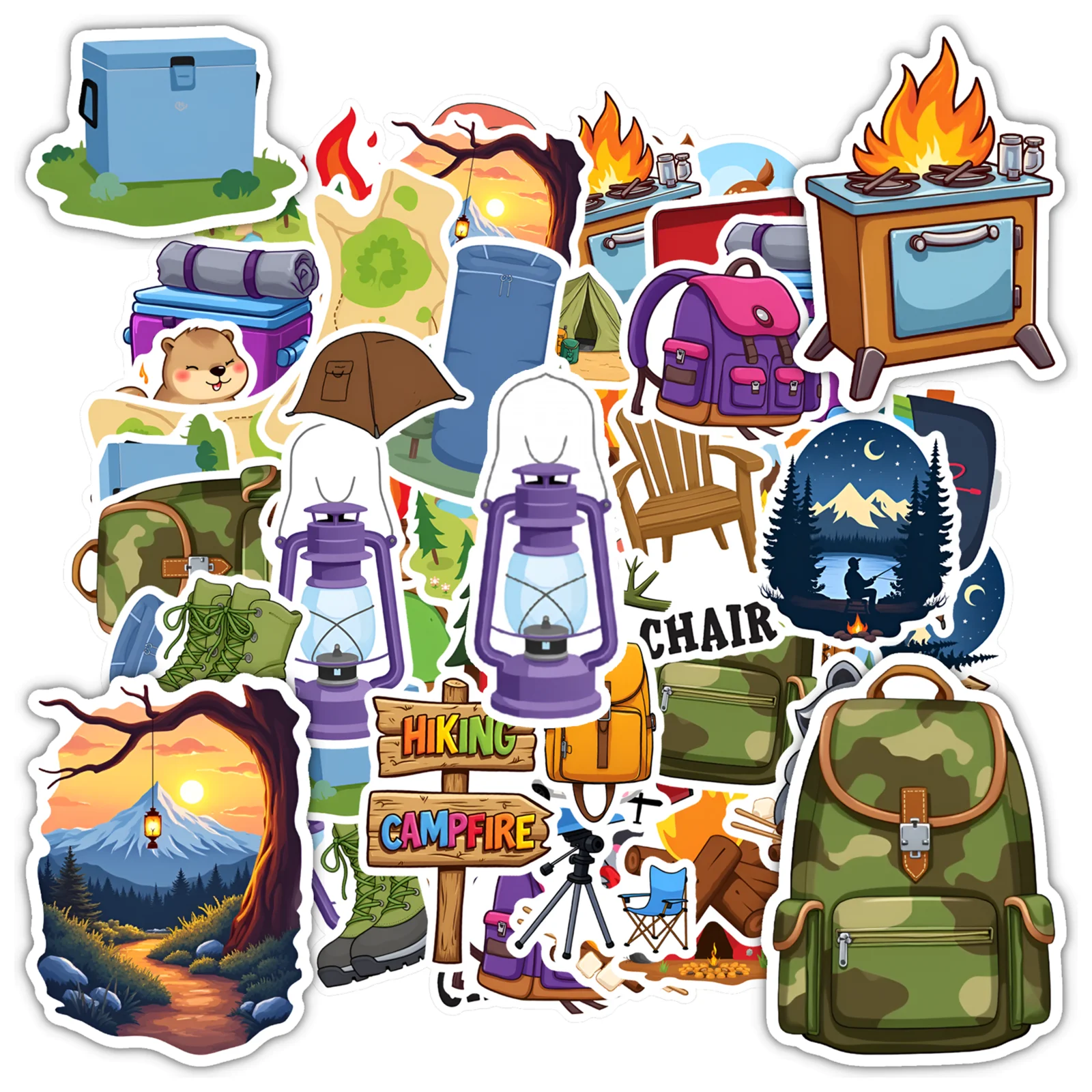 

35 шт.-50 шт. игривые наклейки для кемпинга, милые наклейки «сделай сам», наклейки для учителей, награды для телефона «сделай сам», гитары, ноутбука, ноутбука