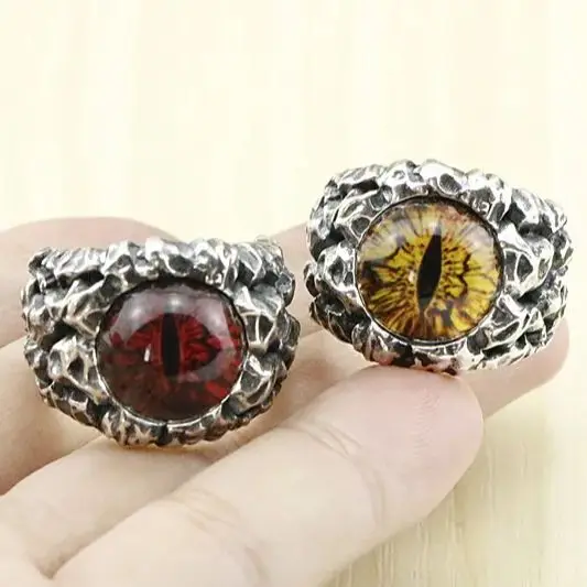 S925 Sterling Silver Ring Hip Hop Rock Punk Eye Accessories  Domineering and personalized retro jewelry