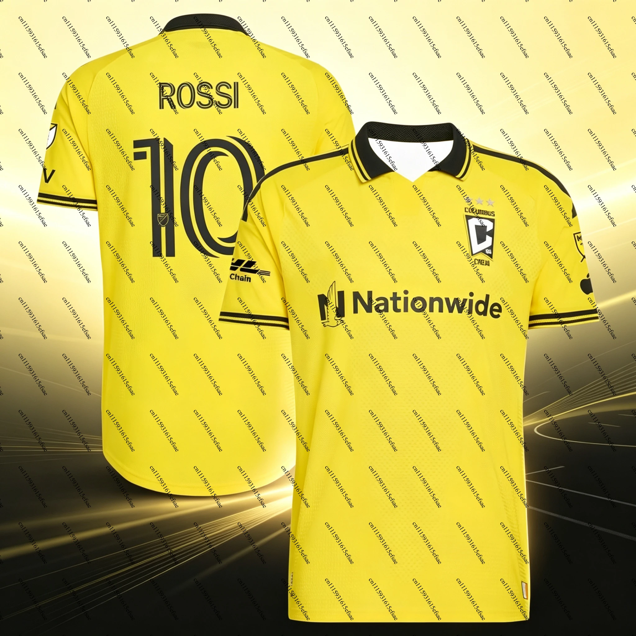 2026 Columbus Crew Football Uniform Yellow 3D Printing Lapel Sports T-shirt Comfortable Breathable Family Matching Clothing
