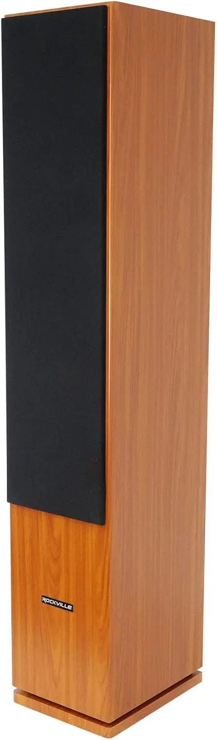 Passive Tower Speaker, 8 Ohm, Classic Wood Grain, 500W Peak, 3-Way, Dual 6.5