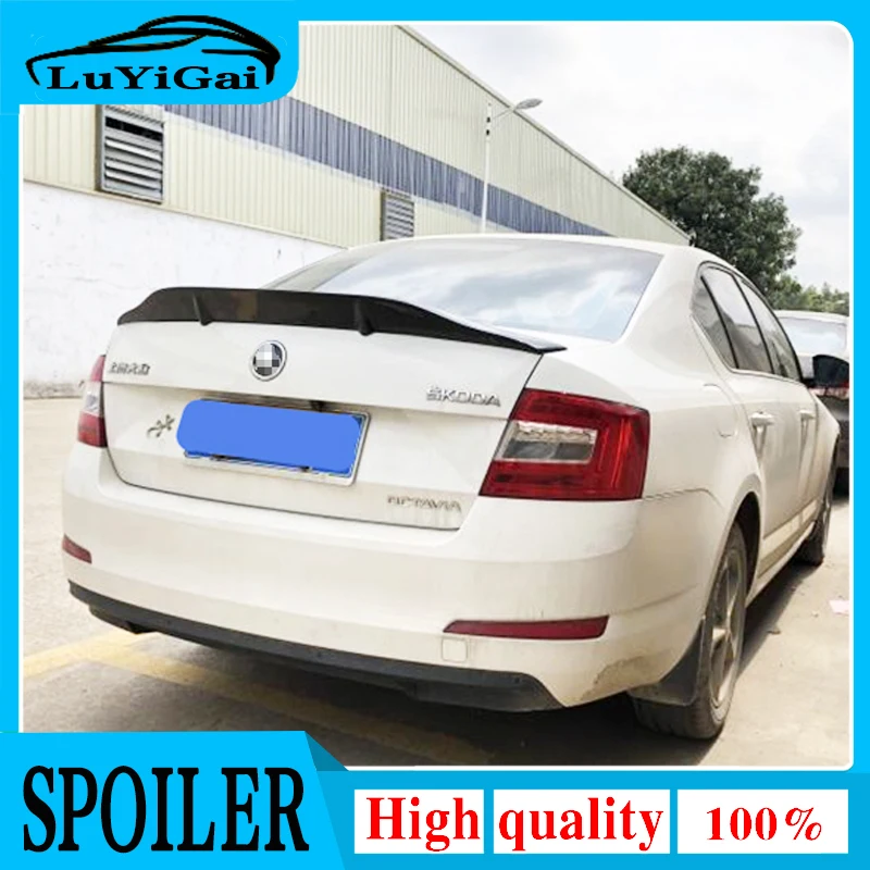 car-styling R style luster Carbon Fiber/FRP Rear Trunk Spoiler Wing Fit For Skoda Octavia 2015 - 2017