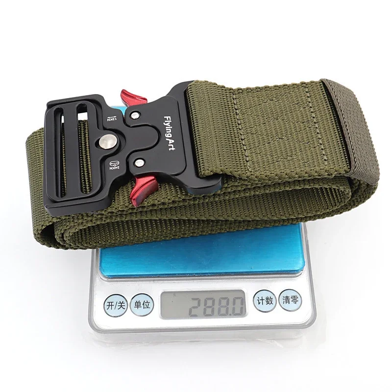 Männer Plus Große Größe 125 135 145 155 165cm Taktische Gürtel 5CM Breiten Militärischen Nylon Leinwand Taille Gürtel quick Release Magnetische